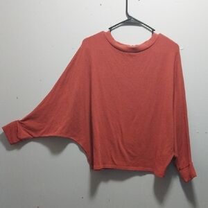 Jolie Orange Asymmetrical Dolman Sleeve Blouse XL